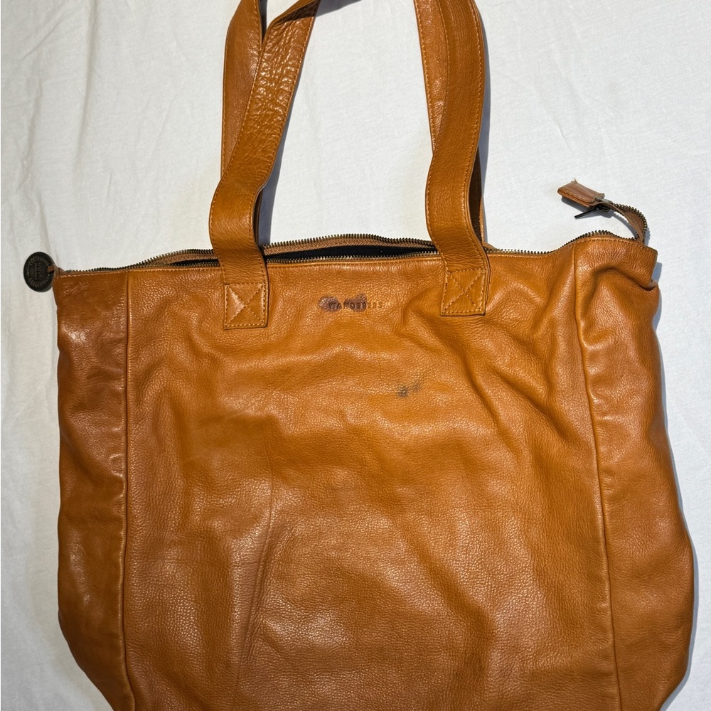 Wanderers Travel Co Soft Leather Brown Tote Bag- used